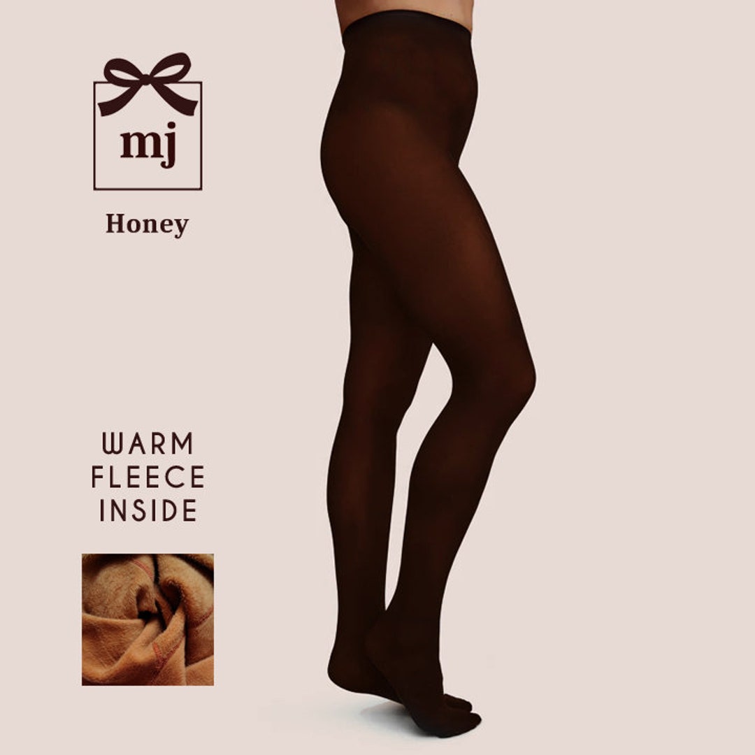 1 Pair Flawless Legs Fake Translucent Warm Fleece Pantyhose for Women,  Fleece Lined Tights Pant, Autumn and winter pantyhose,Coffee color 