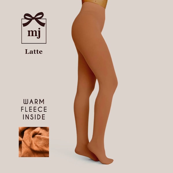 Brown Fleece Lined Tights for Brown Skin Tones | Warm Winter Tights For Brown Skin | Plus Size Tights | 300g Tights