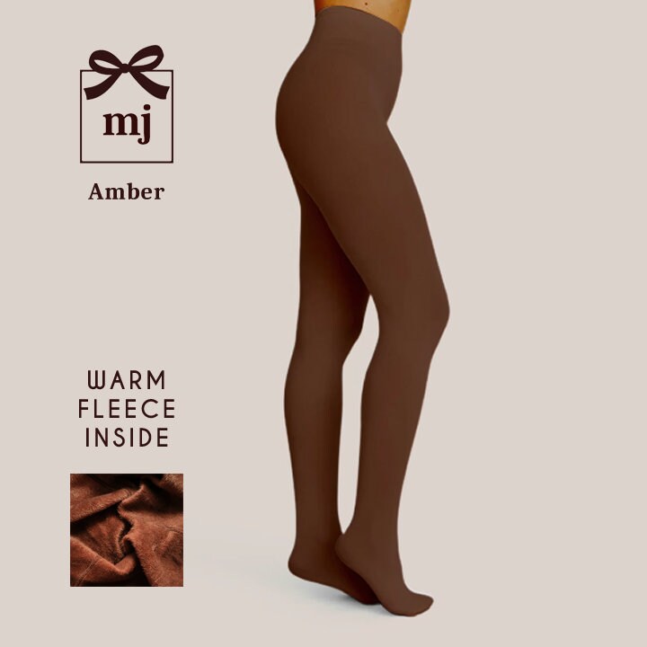 Brown fleece lined tights hotsell