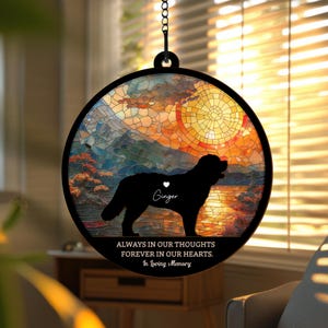 Personalized Dog Suncatcher Sympathy Gift, Dog Memorial Suncatcher, Loss of Dog Gift, Dog Sympathy Gift, Dog Hanging In Loving Memory