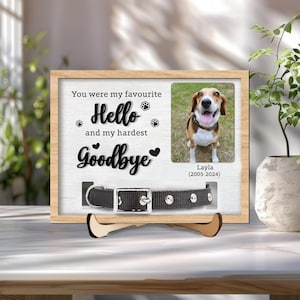 Custom Memorial Pet Collar Sign, Dog Picture Memorial Frame With Collar Holder, Dog Memorial Gifts, Pet Loss Sympathy Gift, Dog Photo Frame
