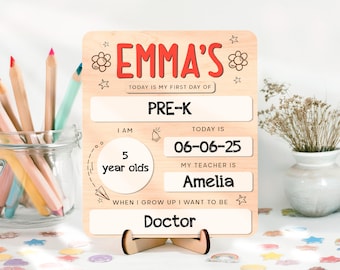 Back to School Board | First Day of School Sign | Last Day of School Sign | Dry Erase Sign | Personalized | Reusable