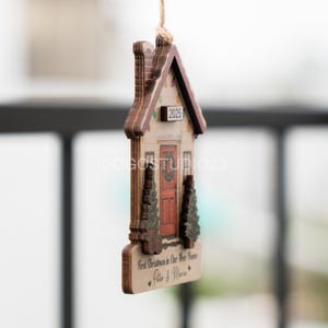 Personalized First Christmas in New Home Ornament 2025, Housewarming Homeowners Newlywed Christmas Gift immagine 3