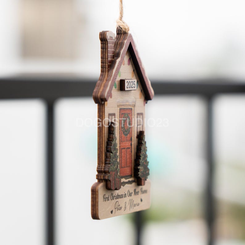 Personalized First Christmas in New Home Ornament 2025, Housewarming Homeowners Newlywed Christmas Gift immagine 3