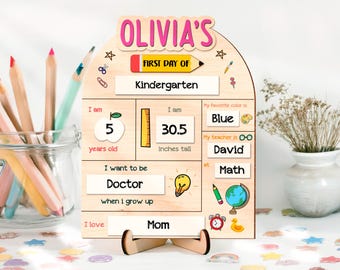 Customized First And Last Day School Sign, Back to School Sign, Kindergarten 1st Day of School Sign, First Day School School Board Reusable