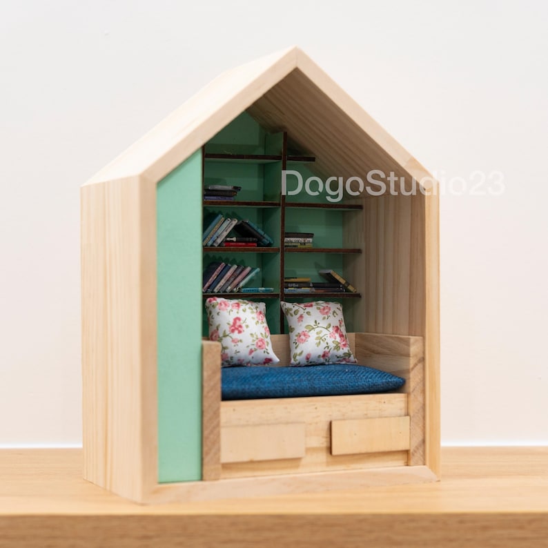 Personalized Anxiety Miniature Bookshelf, Book Lover Gift image 2