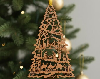 Personalized Christmas Nativity Tree Ornament, Nativity Scene, Nativity Display, Xmas Tree Ornaments, Meaningful Christian Gift
