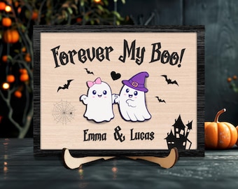 Personalized Halloween Couple Ghost Sign, Home Decor