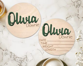 Custom Engraved Baby Announcement Sign, Birth Stats, Personalized Nursery Decor