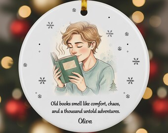 Custom Book Read Tracker Ornament, Books Read This Year Counter, Bookshelf Decor, Book Lover Gift, Book Club Ornament Christmas Gift