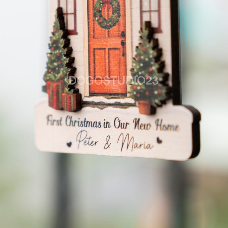 Personalized First Christmas in New Home Ornament 2025, Housewarming Homeowners Newlywed Christmas Gift immagine 8