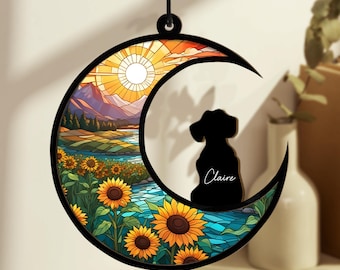 Personalized Dog Memorial Suncatcher, Pet Loss Gift, Acrylic Keepsake