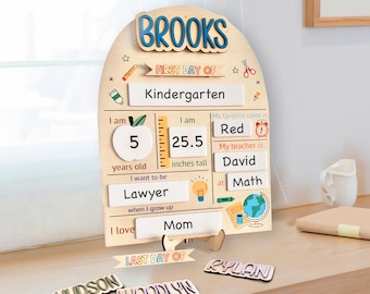 Personalized First & Last Day of School Board | Reusable Dry Erase Sign