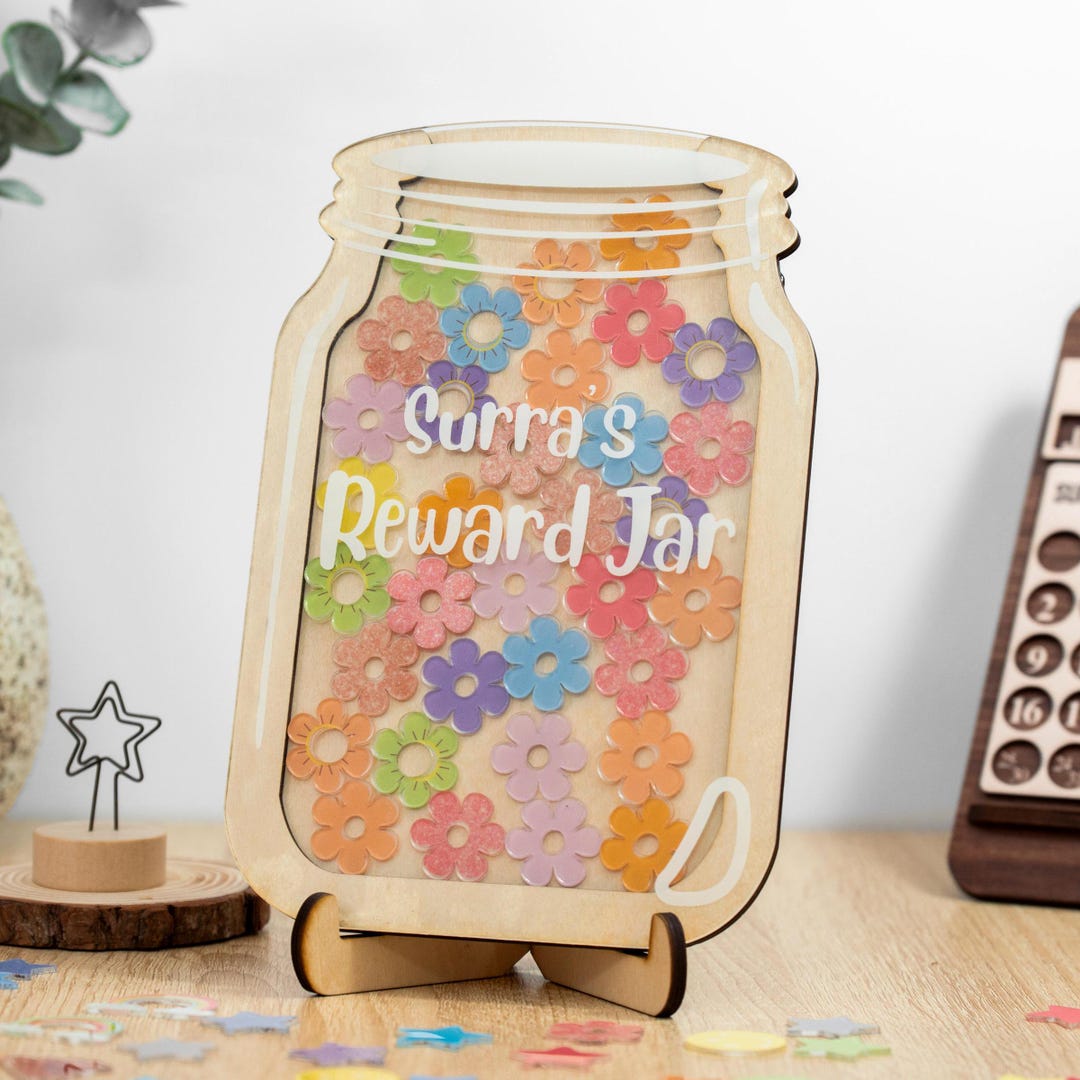 Personalized Reward Jar With Tokens, Reward System Gifts for Kids ...