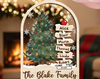 Personalized Family Name Christmas Tree Ornaments, Family Name Ornament, Christmas Tree Ornament Family Names 2025, Family Holiday Keepsake
