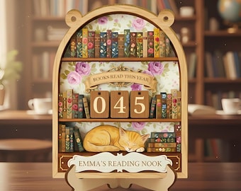 Books Read This Year Counter Wooden Sign, Books Read Tracker, Book Club Exchange Gift, Gift for Book Lovers and Readers, Bookish Gift