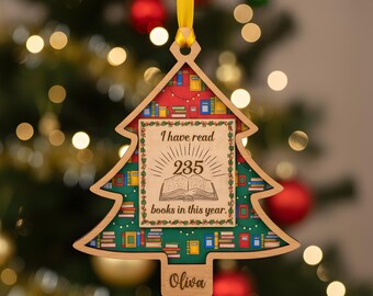 Book Tracker Christmas Ornament, Reading Tracker, Library Decor, Book Lover Gift, Books Read This Year Counter, Reading Lover Gift