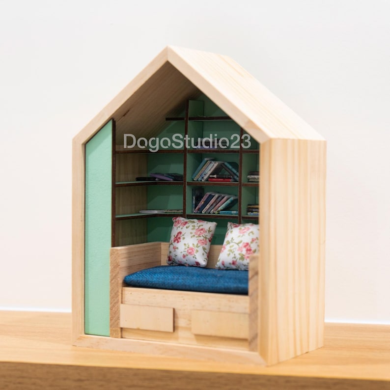 Personalized Anxiety Miniature Bookshelf, Book Lover Gift image 3