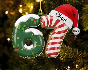 Funny Teen Slang 67 Ornament, Custom Name Six Seven Christmas Ornament for Teens, Gen Z Meme Ornament, 2025 Trend Ornament Acrylic 2D Flat