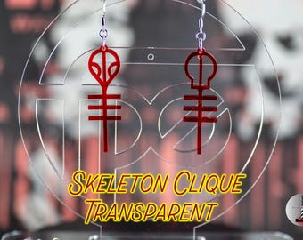 TRANSPARENT Skeleton Clique Earrings - Twenty One Pilots Fans - TOP Fan Gift - Birthday Gift - Twenty One Pilot Earrings - Best Gift