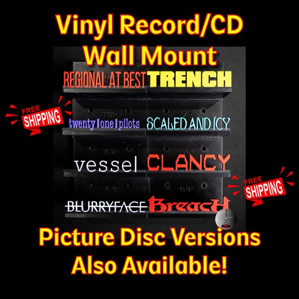 Twenty One Pilots Vinyl Record Album / CD Wall Display Mount - Breach Picture Discs - Best Gift