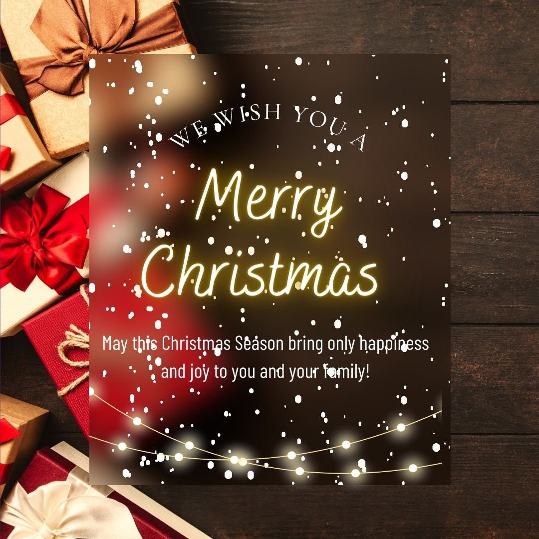 Animated Christmas Ecard, Digital Greeting Card, We Wish You a Merry ...