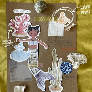 Mermaid paper doll | Mermaid craft | Articulated paper dolls | Kids art activity | Printable doll