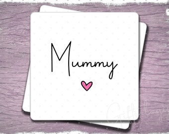 Mummy Heart Ceramic Coaster - Gift for Mum - Mother's Day, Christmas, or Birthday Gift // Pregnancy Announcement
