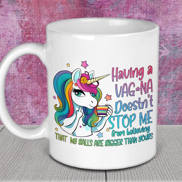 Rude Unicorn Mug // Funny Gift for Friend // Vulgar Rainbow Unicorn Presents // Unicorn Giving the Middle Finger // Birthday Gift