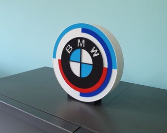 Bmw Performance icon M Power logo Lampe LED sport usb 5w signe voiture  signe lampe plaque garage boîte illuminée impression 3D écriture fan art 1  2 -  France
