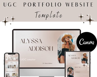 Portfolio Template for UGC Creators, Canva Template, UGC Portfolio, Website Portfolio, Digital Download, Instant Download, UGC Website,ugc