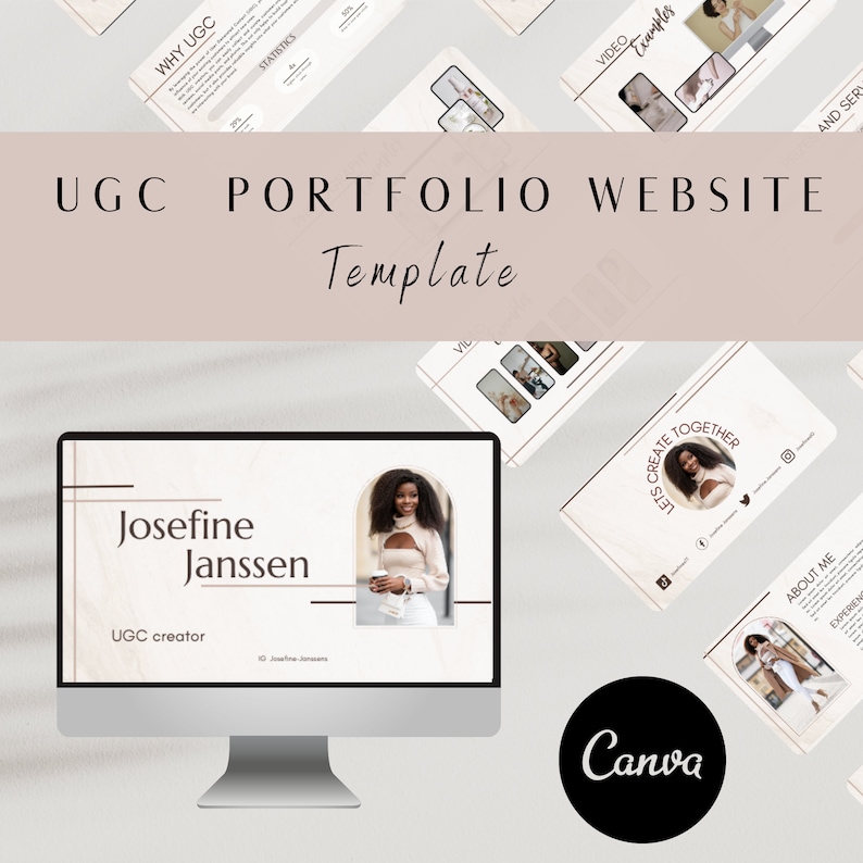 Canva Portfolio Website Template for UGC Creators , Instant Download ...