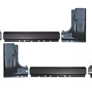 May include: Set of four black metal car body panels. The panels are designed to replace damaged or rusted sections of a vehicle's body.