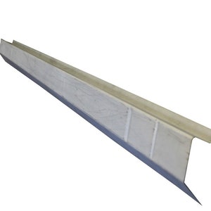 May include: A metal car part, likely a replacement part for a vehicle's undercarriage. It is a long, flat piece of metal with a slight bend at one end. The metal is a light gray color and has a slightly textured surface.
