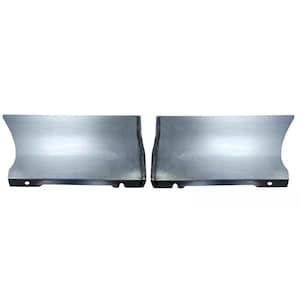 May include: Two silver-colored metal panels with a curved top edge and a straight bottom edge. Each panel has a small hole near the bottom edge. The panels are side by side against a white background.