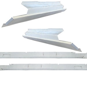 May include: Set of four metal car body panels for repair or replacement. The panels are in a light gray color and are designed to fit a specific vehicle model.