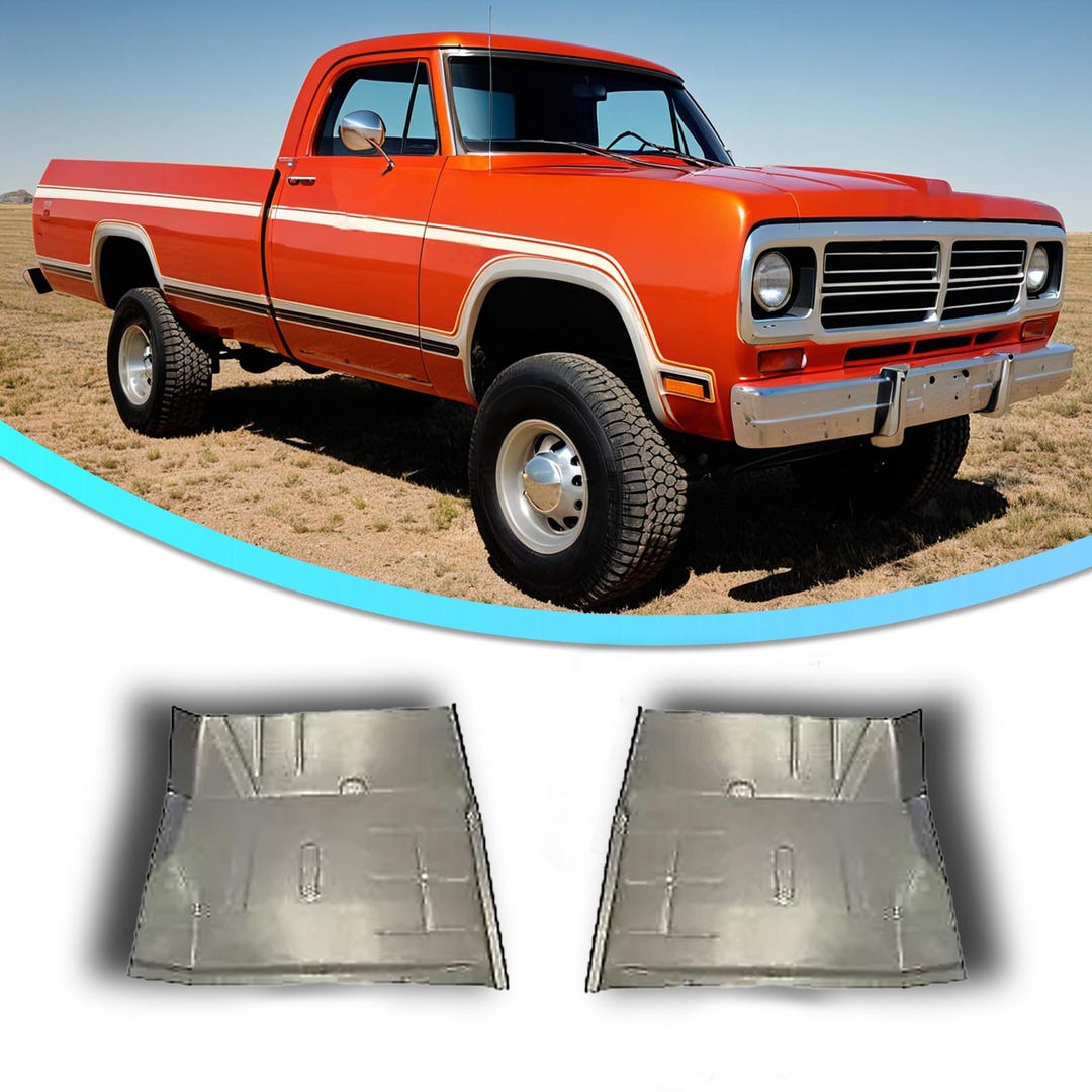 Pair Of Floor Pans For 1972-1993 Dodge Pickup Trucks & Ram Charger - Unfinished Steel