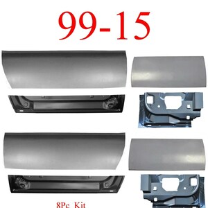 Front & Rear Lower and Inner Door Bottoms 8Pc Fits 99-15 Ford Super Duty Extended Cab