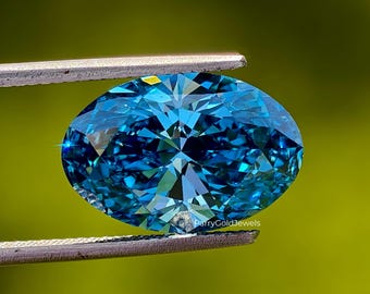 Fancy Vivid Blue Oval Cut Lab grown Diamond | IGI Certified  Diamond For High-End Rings, Pendants & Custom Designs