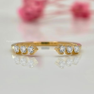 Moissanite Diamond Custom Open Gap Band Open Ring for Engagement Ring Matching Diamond Band Open Wedding Ring Open Diamond Anniversary Ring