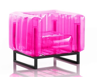 Crystal Pink Aluminum Armchair