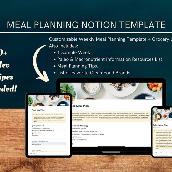 Meal Planning Notion Template - Paleo Diet