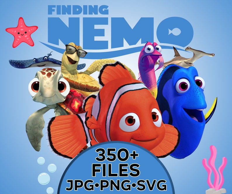 Finding Nemo PNG, Finding Nemo Clipart,Nemo Dory Clipart, Nemo PNG, Under the Sea Birthday,Finding Nemo Digital Papers, Nemo Clipart PNG, image 1