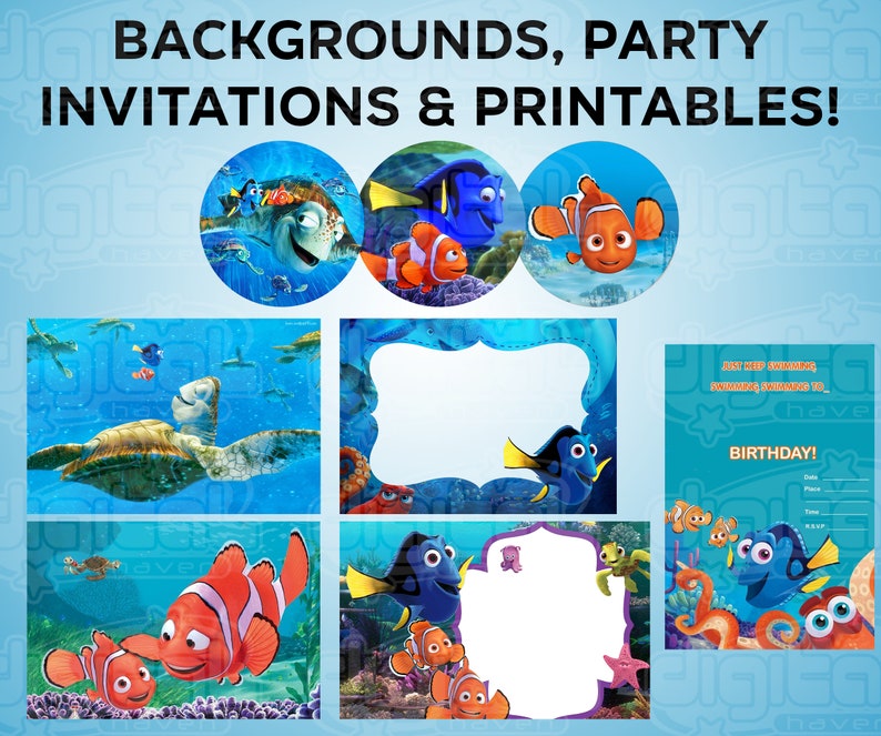 Finding Nemo PNG, Finding Nemo Clipart,Nemo Dory Clipart, Nemo PNG, Under the Sea Birthday,Finding Nemo Digital Papers, Nemo Clipart PNG, image 4