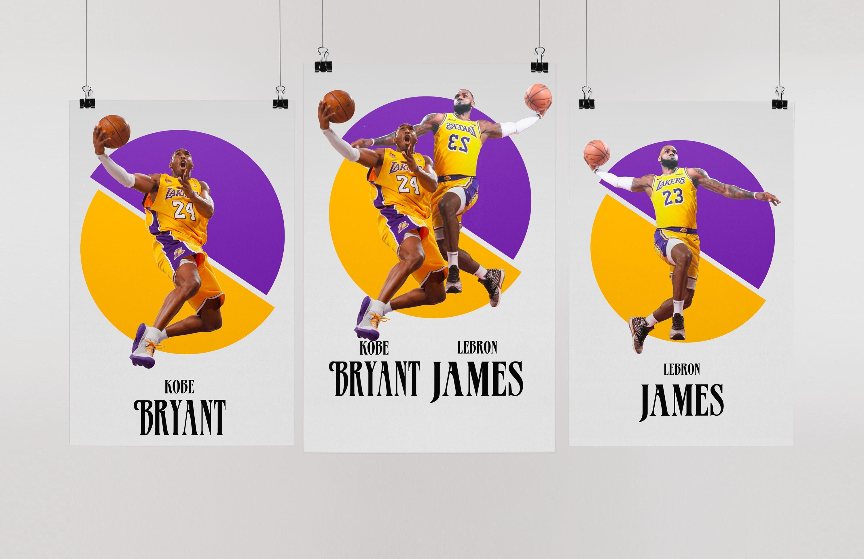 Kobe Bryant Vs Lebron James Wallpaper Home Decor Sports Poster