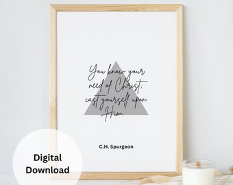 Wall Decor Printable Wall Art Christian Wall Art Print Minimalist Decor Christian Art Christian Gift Instant Download Charles Spurgeon Quote