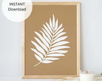 Boho Decor Wall Art Printable Minimalist Wall Art Print Instant Download Floral Home Decor Botanical Leaf Print