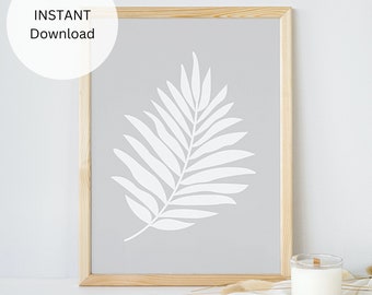Minimalist Decor Wall Printable Boho Decor Wall Art Instant Download Floral Home Decor Botanical Leaf Print