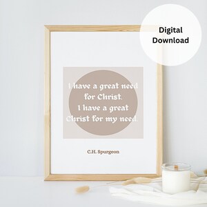 Wall Decor Printable Wall Art Christian Wall Art Print Minimalist Decor Christian Art Christian Gift Instant Download Charles Spurgeon Quote