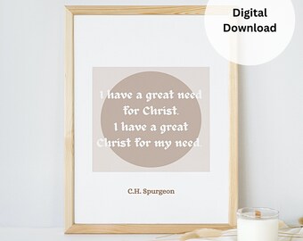 Wall Decor Printable Wall Art Christian Wall Art Print Minimalist Decor Christian Art Christian Gift Instant Download Charles Spurgeon Quote